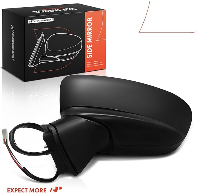 A-Premium Driver Side Power Door Mirror - Compatible with Mazda 3, 3 Sport, 2014 2015 2016 - Non-Heated Manual Folding Black 
