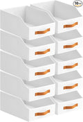 Homsorout Fabric Storage Bins for Organizing - 10 Pack Large Trapezoid Collapsible Storage Bins with Front Handle, Closet Org