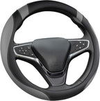West Llama Customized Auto Car Steering Wheel Cover for Chevy Silverado,Tahoe,Equinox,Traverse,Trailblazer,Colorado(Black+Gra