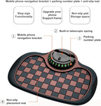Multifunction Car Anti-Slip Dashboard Mat Sunglasses Holder Rotatable Anti Skid Car Dashboard Pad with Temporary Parking Numb