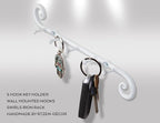 RTZEN Farmhouse Small Key Holder for Wall - Handcrafted Swirl Decorative 5 Key Hooks for Home Entryway - Wrought Iron Wall Mo