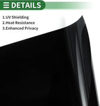 Motoforti Universal Car Window Tint Film Privacy Film 6.56 ft x 23.62 Inch Carbon 2PLY PET Black 1 Pc VLT 2% IRR 84% URV 99%