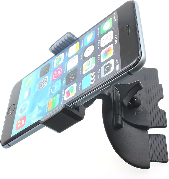 Car Mount CD Slot Holder Compatible with HMD Fusion/Boost Mobile Summit 5G (2024)/Cricket Icon 6, Cradle Swivel Dock Strong Grip CD Player Slot