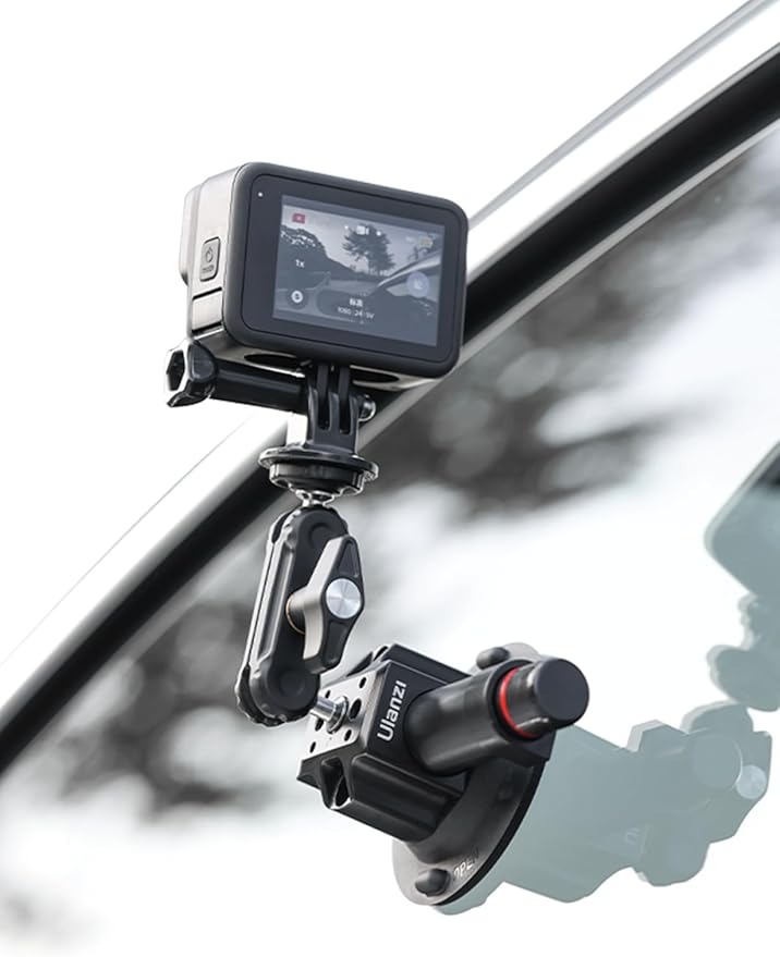 Ulanzi SC-01 Heavy-Duty Suction Cup Mount for Camera/Phone/Accessory (3"), Pump-actived Vacuum Suction Cup Mount, Magic Arm Phone Holder Action Cam Adapter Car Boats Windshield Window Mount