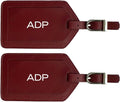 Personalized Monogrammed Leather Luggage Tags - 2 Pack