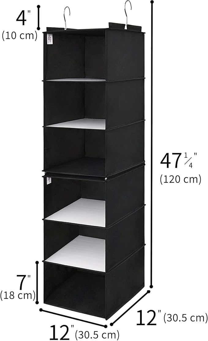 GRANNY SAYS 6-Shelf Hanging Organizer for Closet, Separable to 2 Pack 3-Shelf Hanging Shelves, Hanging Organizer for Bedroom,