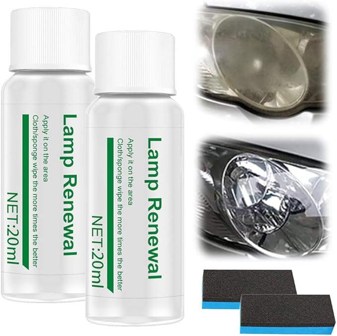 Auto Long-Lasting Effective Headlight Repair Fluid, Car Headlight Restoration Kit Headlight Cleaner and Cleaning Sponge, Auto