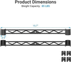 VIPEK 2Pack Hanger Rail Durable Metal Support Rail for 15.7" Wide Wire Shelf Clothes Rack, Quick Installation