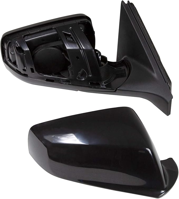 TRQ 2 Piece Driver and Passenger Side Mirror Assembly Set Electric Adjustment Heated No Memory Black Compatible with 2010-201