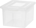 IRIS USA File Box, Plastic File Boxes With Lids, Document Organizer for Letter/Legal File, Document Box, Storage Bin For Hang