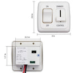 RV 12V DC Toggle Switch with High Side Dimmer Control for LED, Halogen, Incandescent - RV, Auto, Truck, Marine, and Strip Lighting (White)