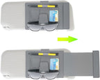 TFY Car Sun Visor Extender and Organizer, Universal Sunshade Anti-Glare, Vehicle Storage Holder for Sunglasses, Pens and Cards, Multi-Pocket Auto Interior Accessories - 1 Piece (Gray)