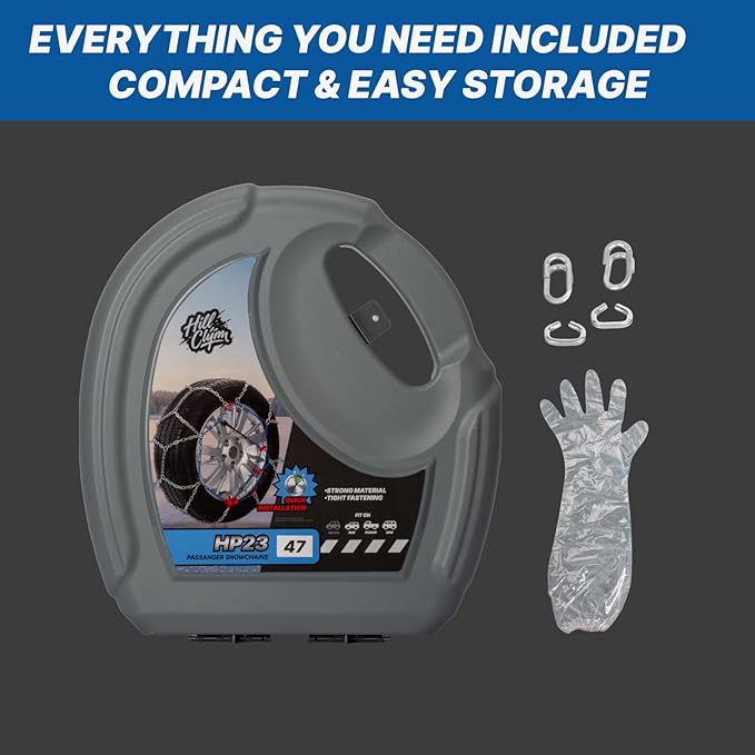 Snow Chains for Pickup Trucks & SUVs Off-road, Heavy Duty Quick Fit & Easy Installation Snow Tire Chains, Portable Reusable E