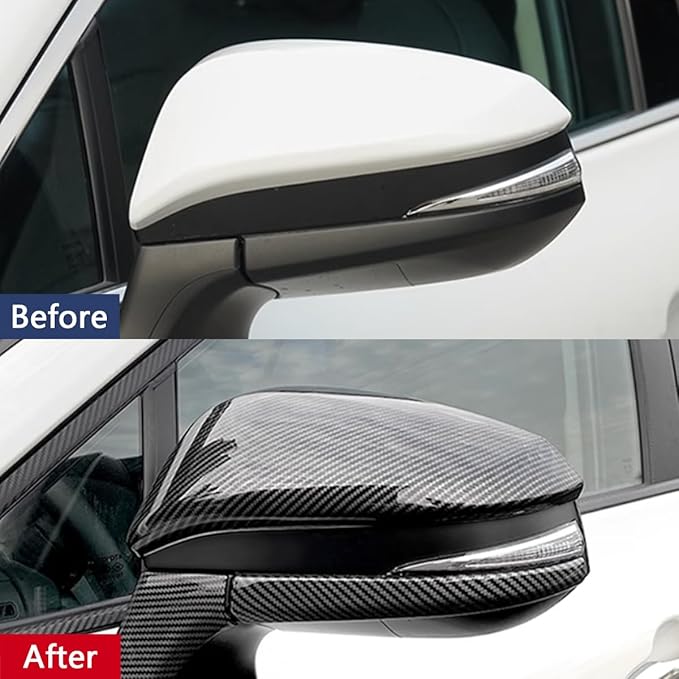 Car Accessories Fit for Toyota VENZA 2021 2022 2023 2024 Car Door Side Rearview Mirror Cover Trim (Carbon Fiber Style) 2PCS ABS