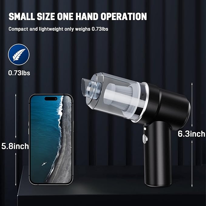 Mini Vacuum Cleaner for,2 in 1 Keyboard Vacuum Cleaner Wireless Handheld,Car Vacuum with Brushless Motor High Power 120W Rech