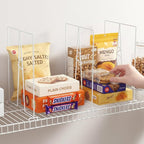Wire Shelf Dividers - White Closet Organization & Storage Organizer - No Tool Shelf Divider for Wire Shelves - Metal Shelf Ac