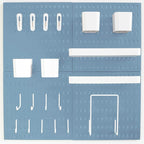 Wall-Mounted Pegboard Kit, 50.4" x 25.2" Organizer Panel – Large, Cost-Effective & Nail-Free Installation Blue