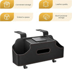 Car Seat Back Organizer, Multi-functional Storage Box for Tissue Water Cup Phone Umbrella Bag, Strong Load-bearing 2 Hooks 2 Drink Cup Holders, Universal Hanging Interior for Cars (Black)