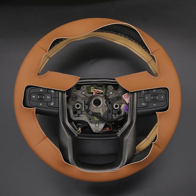 MEWANT Steering Wheel Cover for GMC Sierra Steering Wheel Cover for GMC Sierra 1500 / Sierra 1500 Limited/Sierra 2500 / Sierra 3500/ Yukon (XL) Hive Microfiber Leather