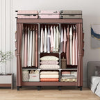 Portable Closet, 51.18" Large Capacity Clothing Storage Organizer with 3 Hanging Rods 6 Shelves 18 Side Pockets, Dustproof St