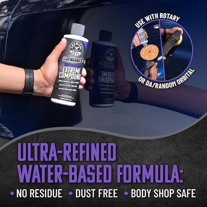 Chemical Guys Insynchro Supreme Extreme Compound - Professional Ultra Heavy Cut Compound for Paint Defects, Scratches, and Swirls - High Gloss Correction for Cars, Trucks, SUVs, and More