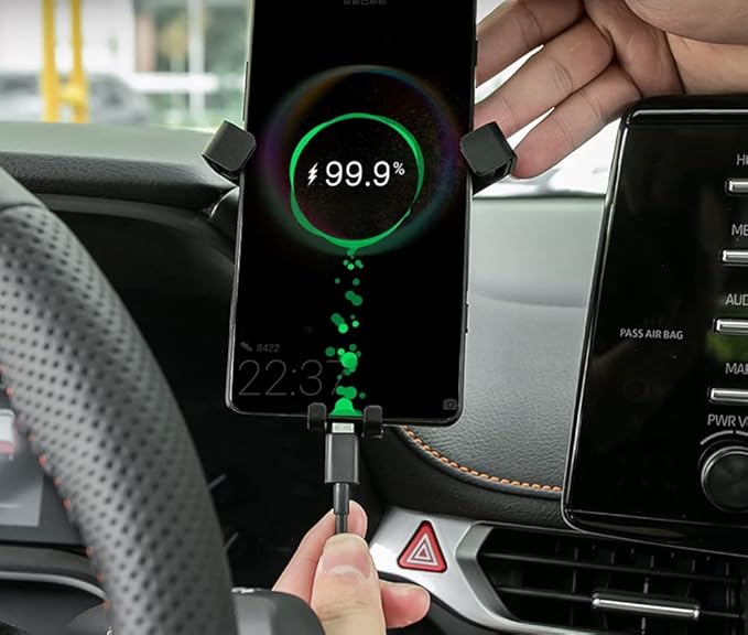 iJDMTOY Dashboard Direct Clip-On Mount Phone Gravity Holder Compatible with Toyota 2021-up Sienna Van (Won't Occupy Air Vent Opening)