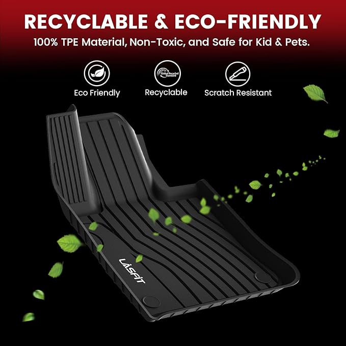 LASFIT Floor Mats & Cargo Mat for Mercedes Benz GLC SUV 2026 2025 2024 2023 GLC300 / GLC43 AMG (Not for Coupe & PHEV), All Weather TPE Car Mats for GLC 2023-2026 Floor Liners & Trunk Mat, Black