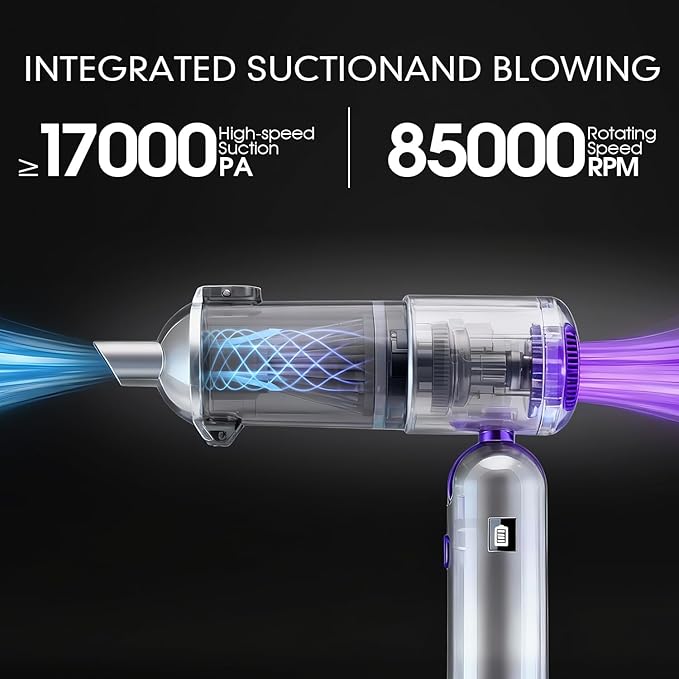DSP 11-in-1 Handheld Car Vacuum Cleaner, 120W High Power Cordless Vac with 17kPa Suction, Multi-Nozzles for Car, Home, Keyboa