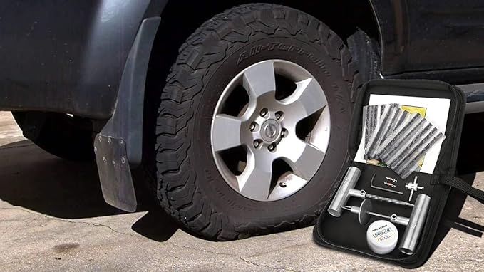 BETOOLL Tire Repair Kit, 24 Pcs Professional Heavy Duty Universal Emergency Flat Tire Repair Kit to Fix Punctures, for car Mo