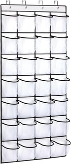 REGELETO 28 Large Pocket Over the Door Shoe Organzier, Hanging Shoe Rack for Door Large Capacity Shoe Organizer Holder with 4