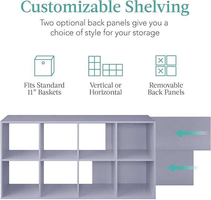 Best Choice Products Kids Bookcase 8-Cube Storage Organizer, 11in Shelf Opening, Bookshelf, Toy Storage, Customizable w/ 3 Re