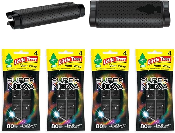LITTLE TREES Car Air Freshener | Vent Wrap Provides Long Lasting Scent, Invisibly Fresh | 16 Air Fresheners | Supernova