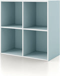 Homes: Inside + Out Apexa 4-Cube Storage Organizer Shelves, Stackable Wood Bookcase Fits Cubby Bins for Organization, Dorm Te