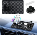 Car Anti Slip Mat Dashboard Tray Decorations Sticky Pad Thicken Washable with 360° Rotating Universal Phone Pad Holder+Number