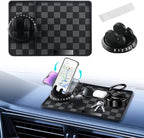 Car Anti Slip Mat Dashboard Tray Decorations Sticky Pad Thicken Washable with 360° Rotating Universal Phone Pad Holder+Number