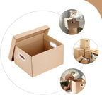 Cabilock Document File Storage Box with Lid 30l 43x31x24cm Kraft Paper Office File Organizer Portable Document Case Home and 