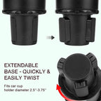 Multifunctional Car Cup Holder Expander with Rotable Food Tray for Road Trips