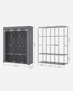 SONGMICS Portable Closet, Wardrobe Closet Organizer with Cover, 3 Hanging Rods and Shelves, 4 Side Pockets, 51.2 x 17.7 x 65.