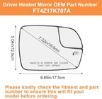 Senzeal Passenger Side Heated Mirror Glass Replacement with Blind Spot Mirror for Ford Edge 2015 2016 2017 2018 (Right Side)