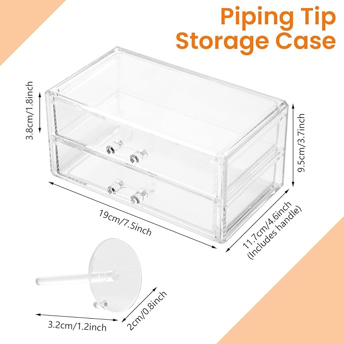 Acrylic Makeup Organizer 2 Drawer Transparent Makeup Storage Box with DIY Flower Nails Tips Jewelry Cosmetic Organizer Dustpr