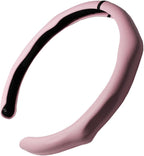 Quick Install Sporty Perforated Pink Nappa Leather Steering Wheel Cover with Black Stripe Universal fit 14½" to 15" Car SUV Pickup Pink for Wife