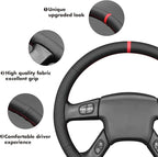 MEWANT Steering Wheel Cover for Chevy Silverado 1500/2500 / 3500 2003-2006 / Silverado 1500 2500HD 3500 Classic/Trailblazer Hand-Stitched Microfiber Leather Steering Wheel Wrap