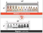 MISSLO 4 Tier Long Shoe Organizer for Closet Shoe Rack for Bedroom Closet Floor Shoe Shelf for Entryway Storage Stackable Wid