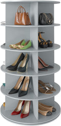 SpaceAid 5 Tier Rotating Shoe Rack Tower, Spinning Shoe Display Lazy Susan, Revolving 360 Shoe Rack Storage Round Carousel, V