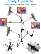 woleyi Car Truck Seat Rail Large Tablet Mount, Car Floor Bolt Tablet Holder Stand with 360° Rotation Foldable Arm for iPad Pro 12.9/Air, Galaxy Tabs, Surface Pro/Go, Kindle Fire and 9.5-14.5" Tablets