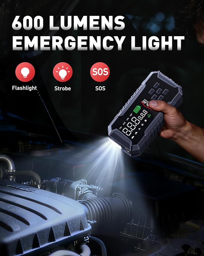 Car Jump Starter with Air Compressor 160PSI, 7000A Car Battery Jumper Starter Portable 12V Jump Box(All Gas/12L Diesel),