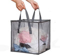 Pop Up Laundry Baskets - Mesh Collapsible Laundry Hampers Storage with Handle - Foldable for Washing Storage, Great for The K
