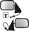 TRQ 2 Piece Driver and Passenger Side Mirror Assembly Set Manual Folding Electric Adjustment Heated No Memory Chrome Compatib