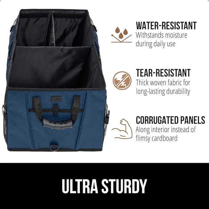 GORILLA GRIP Large Capacity Sturdy Trunk Storage Organizer, Slip and Water Resistant Collapsible Organization Container for