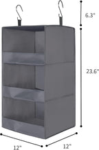 GRANNY SAYS 3-Shelf Closet Organizers and Storage, Foldable Hanging Closet Organizer, Hanging Closet Shelves with 2 Metal Hoo